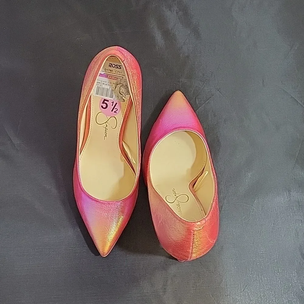 BRAND NEW JESSICA SIMPSON CASSANI POINTED TOE RAINBOW MULTI WOMEN"S PUMP SHOE G1 - Picture 5 of 16
